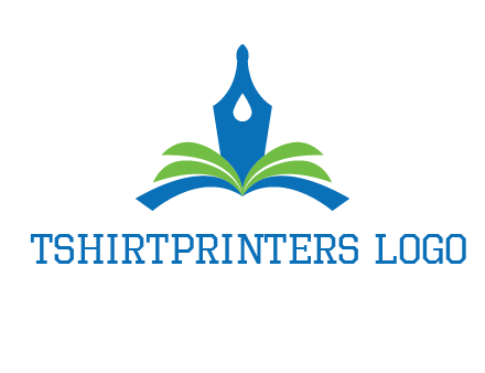 pen nib on horizontal book publishing logo