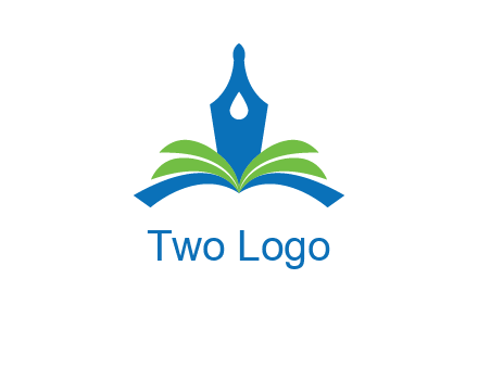 pen nib on horizontal book publishing logo