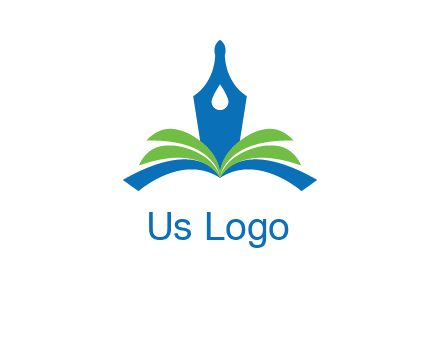 pen nib on horizontal book publishing logo