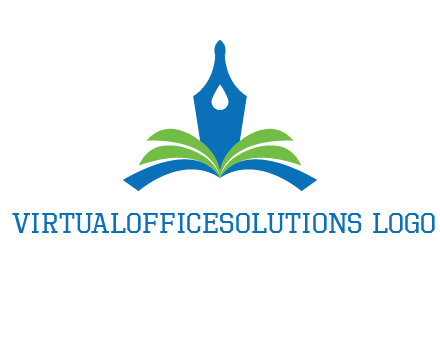 pen nib on horizontal book publishing logo