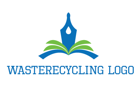 pen nib on horizontal book publishing logo