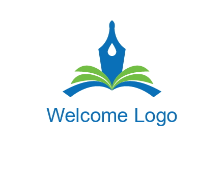 pen nib on horizontal book publishing logo