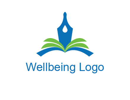 pen nib on horizontal book publishing logo