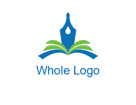 pen nib on horizontal book publishing logo
