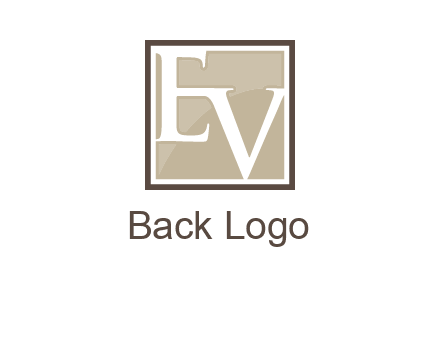 Letters EV are in square logo