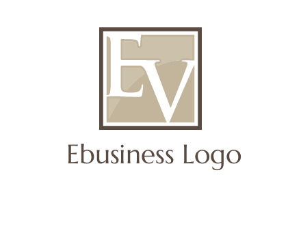Letters EV are in square logo