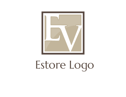 Letters EV are in square logo