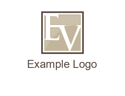 Letters EV are in square logo