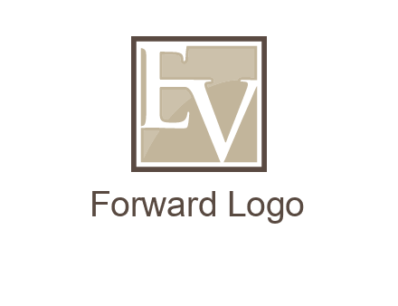 Letters EV are in square logo