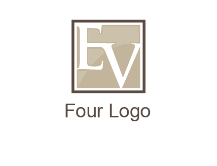 Letters EV are in square logo