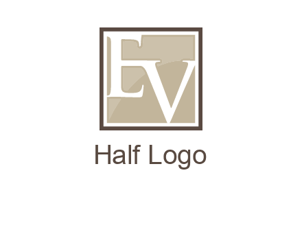 Letters EV are in square logo