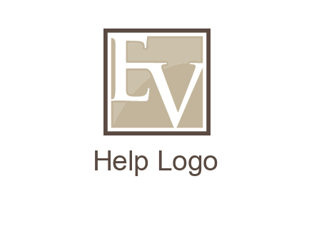 Letters EV are in square logo