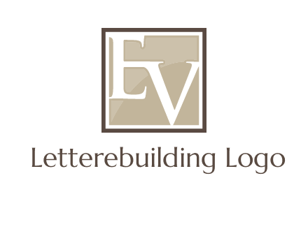 Letters EV are in square logo