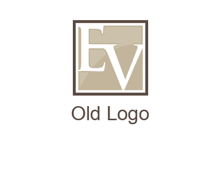 Letters EV are in square logo