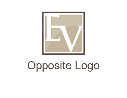 Letters EV are in square logo