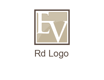 Letters EV are in square logo