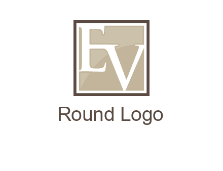 Letters EV are in square logo