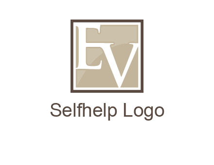 Letters EV are in square logo