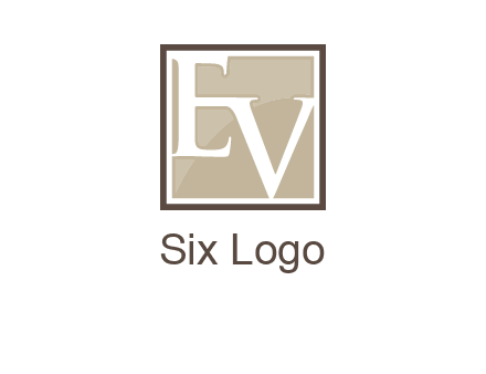 Letters EV are in square logo