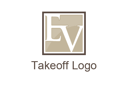Letters EV are in square logo