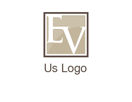 Letters EV are in square logo