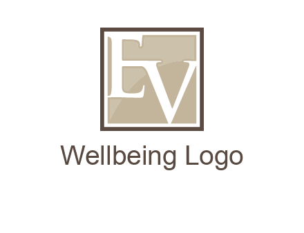 Letters EV are in square logo