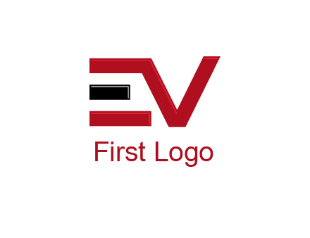 abstract letter E with letter V
