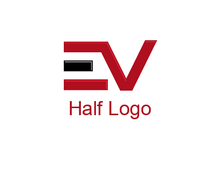 abstract letter E with letter V