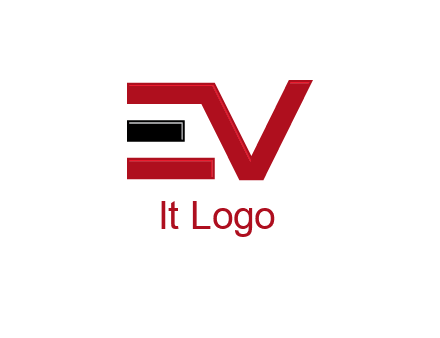 abstract letter E with letter V