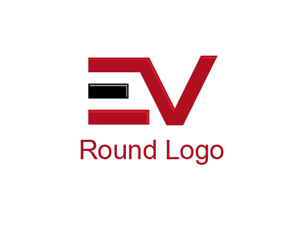 abstract letter E with letter V