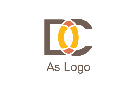 letter DC forming polygonal oval in between