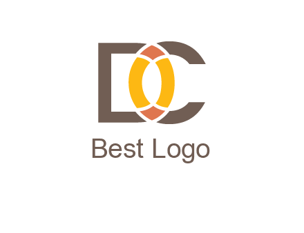 letter DC forming polygonal oval in between