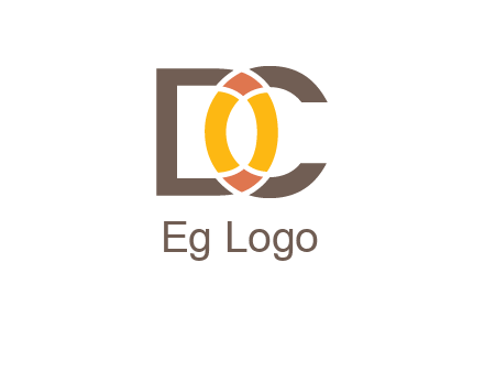 letter DC forming polygonal oval in between
