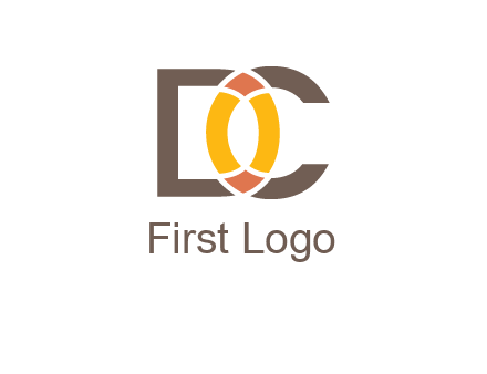 letter DC forming polygonal oval in between