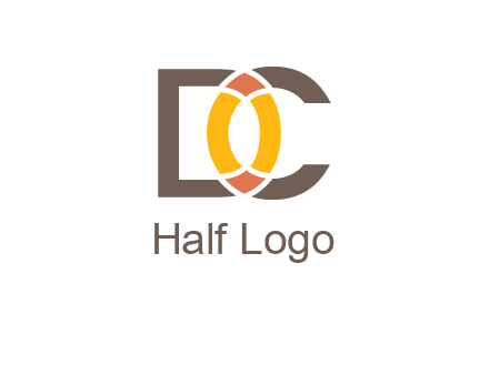 letter DC forming polygonal oval in between