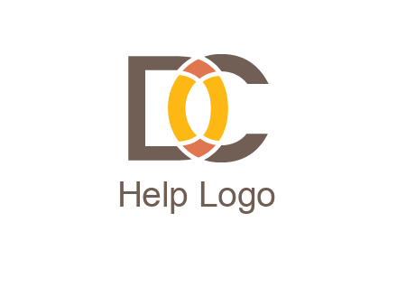 letter DC forming polygonal oval in between