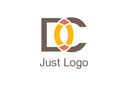 letter DC forming polygonal oval in between