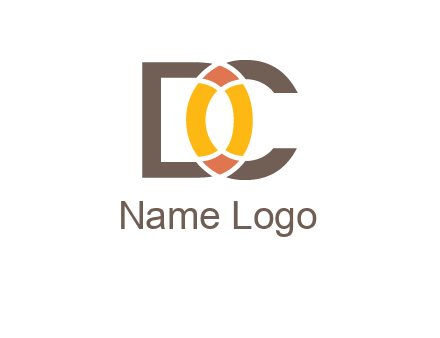 letter DC forming polygonal oval in between