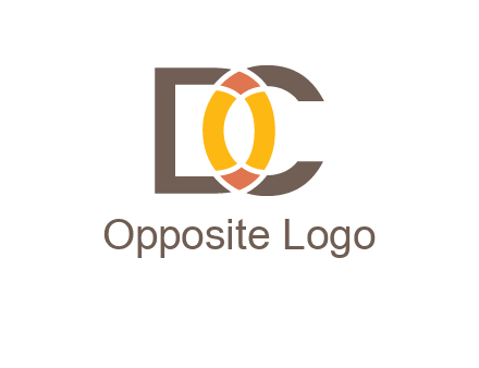 letter DC forming polygonal oval in between