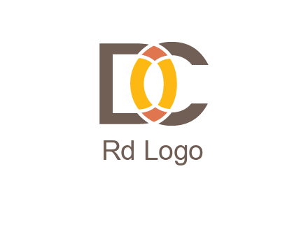 letter DC forming polygonal oval in between