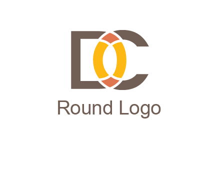 letter DC forming polygonal oval in between
