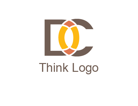 letter DC forming polygonal oval in between