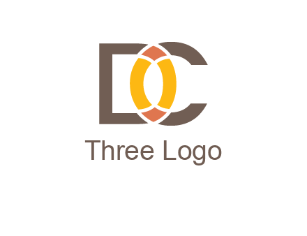 letter DC forming polygonal oval in between