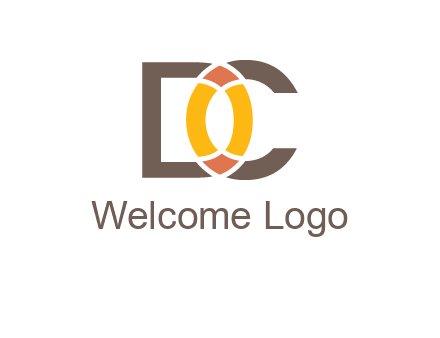 letter DC forming polygonal oval in between