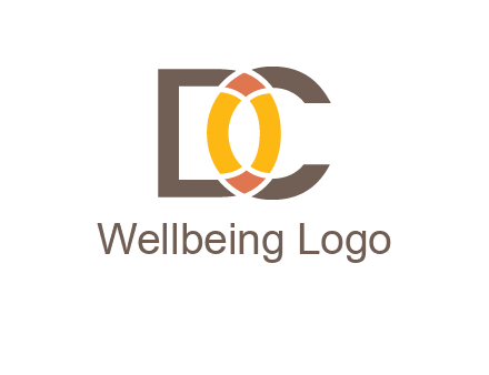 letter DC forming polygonal oval in between