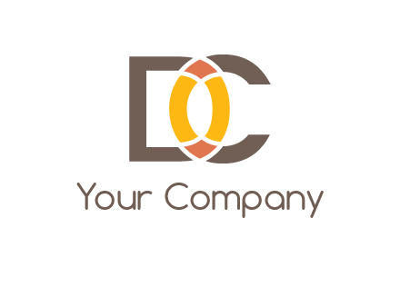 letter DC forming polygonal oval in between
