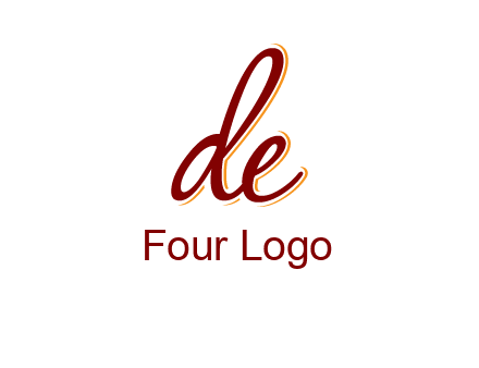 letter DE joined together