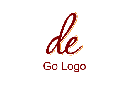 letter DE joined together