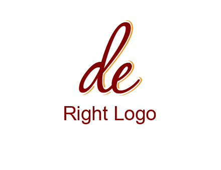 letter DE joined together