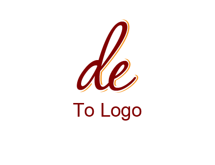 letter DE joined together